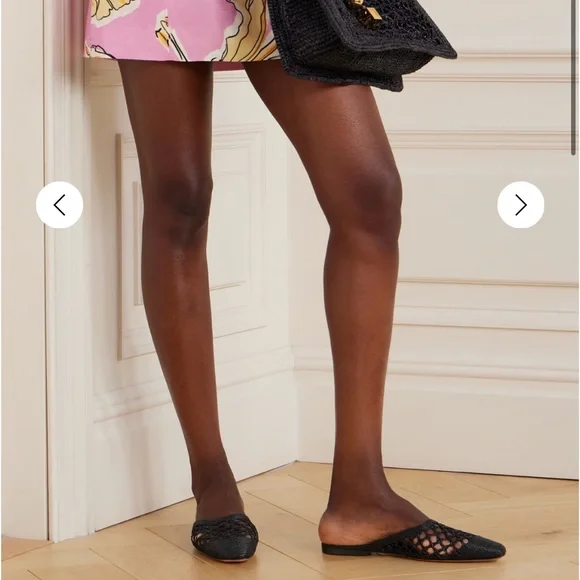 Emme Parsons Black Woven Raffia Mules Size 41 / US 10 - Picture 13 of 14